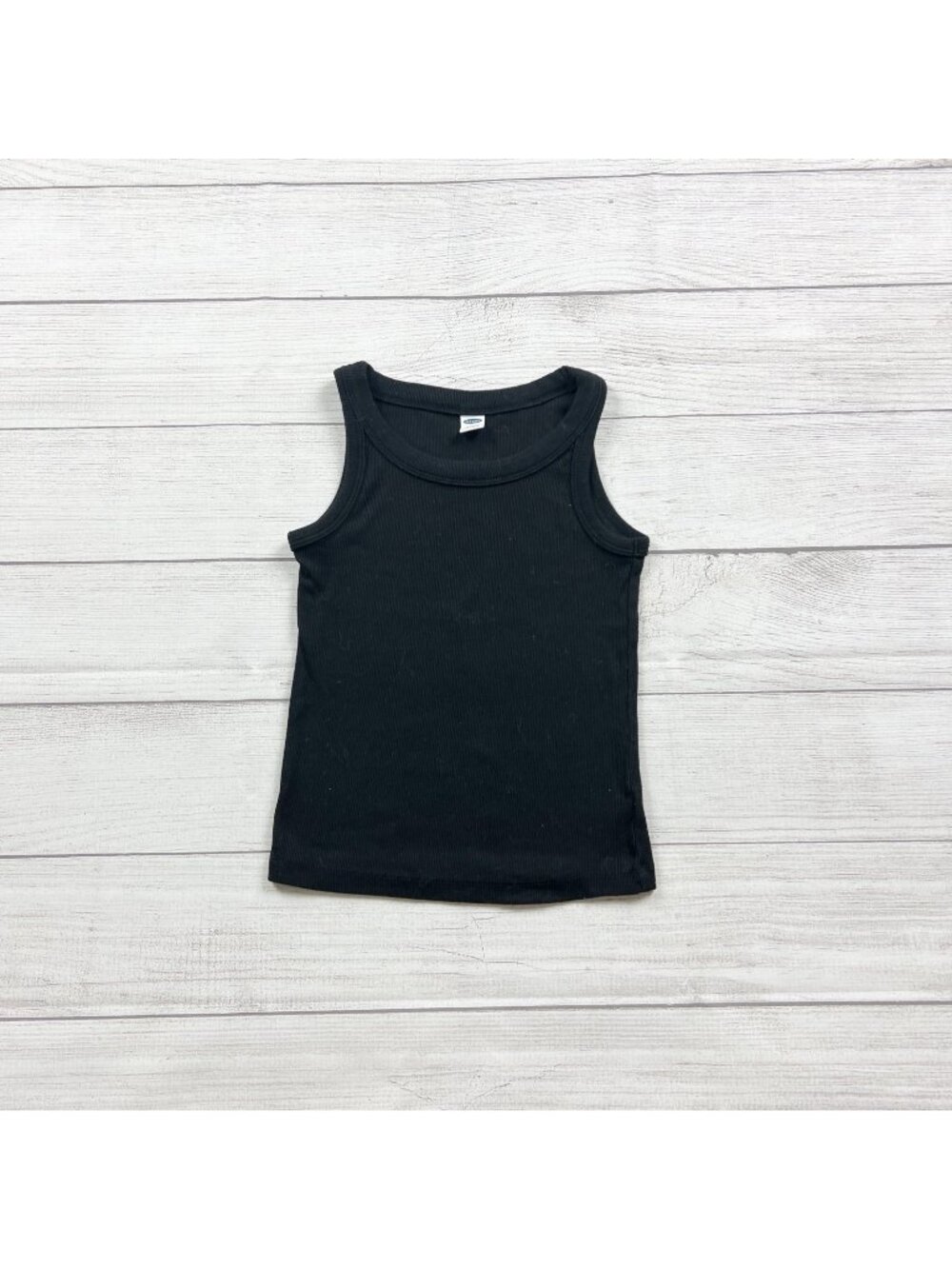 Old Navy Black Ribbed Sleeveless Tank Top Lightweight Layer S 6-7